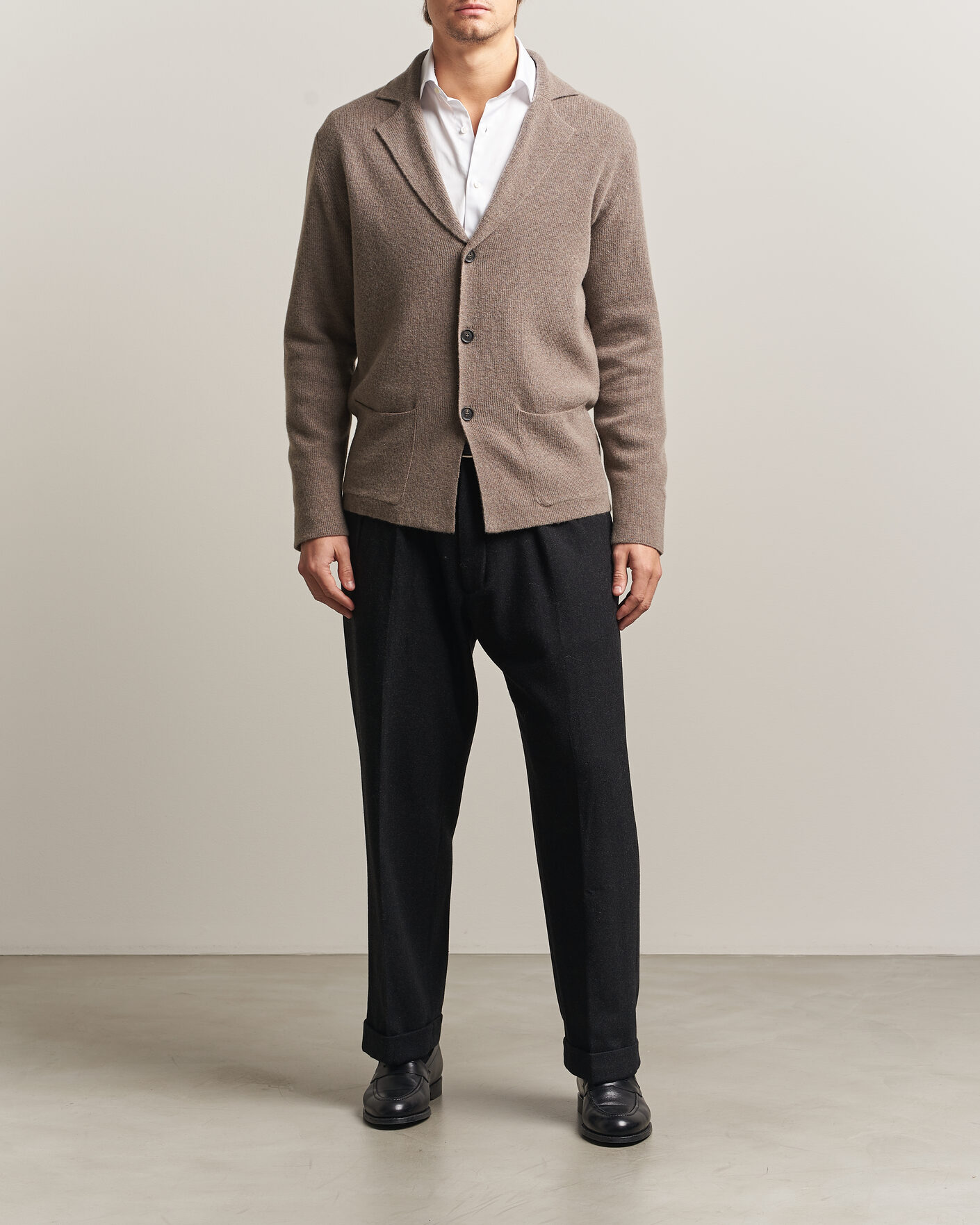 Heren | Blazers | Oscar Jacobson | Antonio Knitted Blazer Taupe