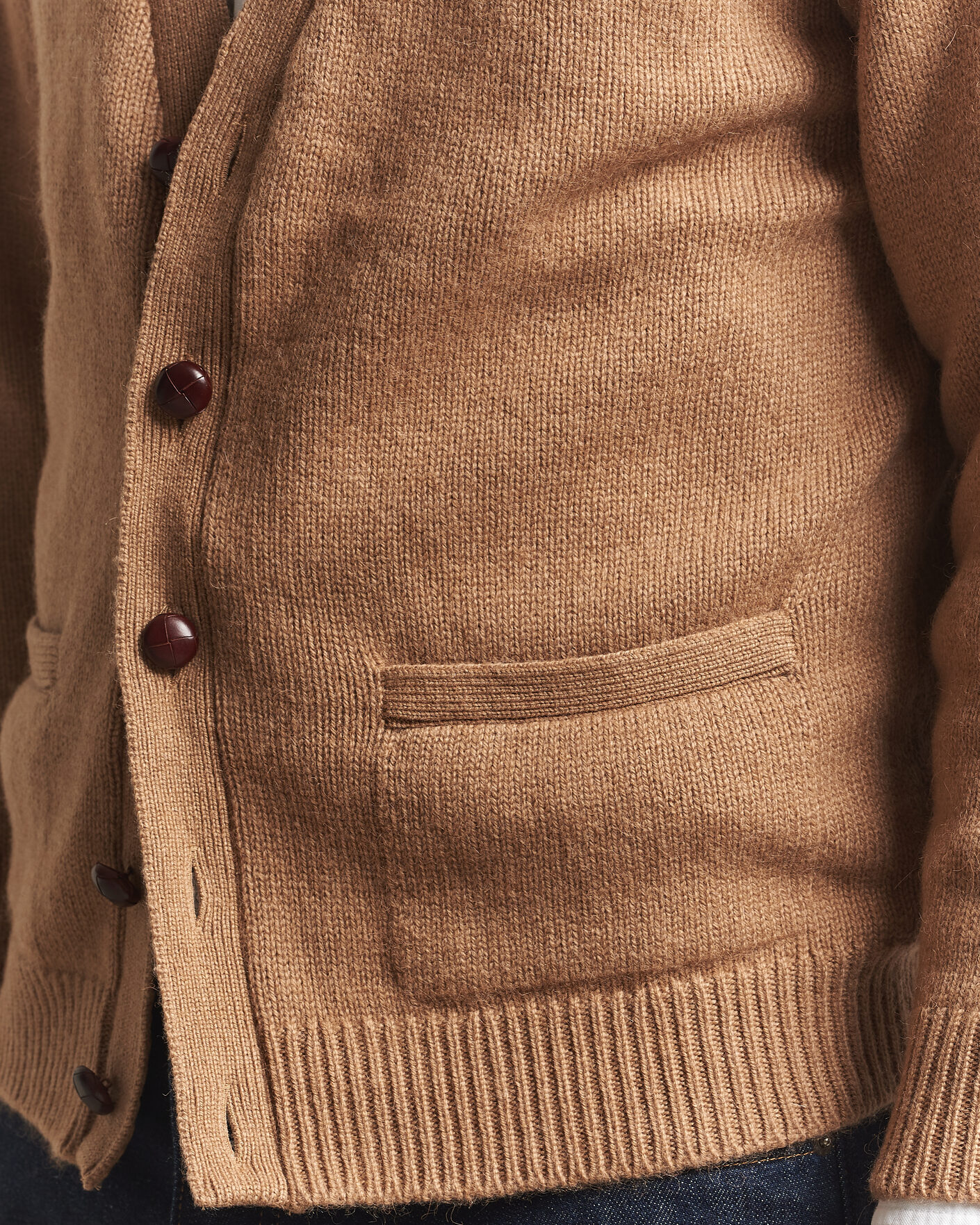 Homme | Pulls Et Tricots | William Lockie | Datchet Camelhair Cardigan Natural Brown