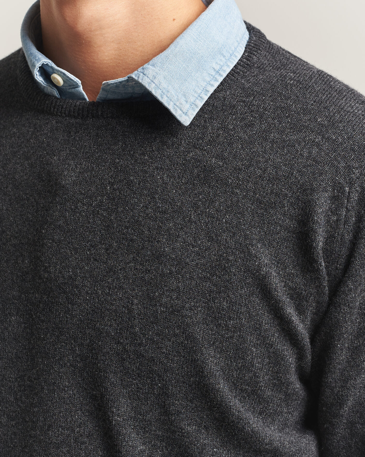 Homme | Pulls Et Tricots | William Lockie | Rob Lambswool Crewneck Charcoal