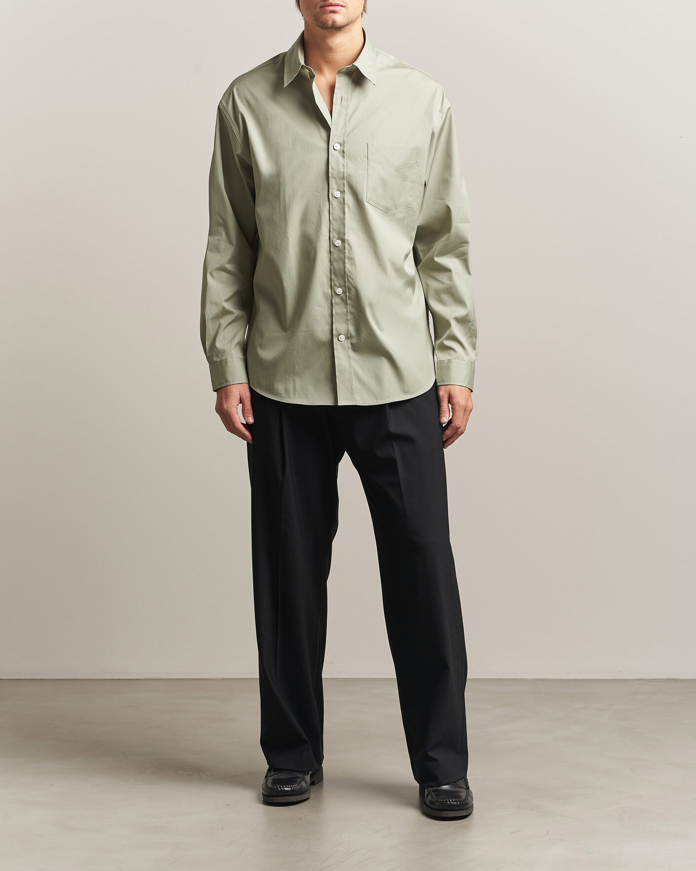 Heren | Overhemden | NN07 | Skyler Relaxed Fit Supima Cotton Shirt Pale Green