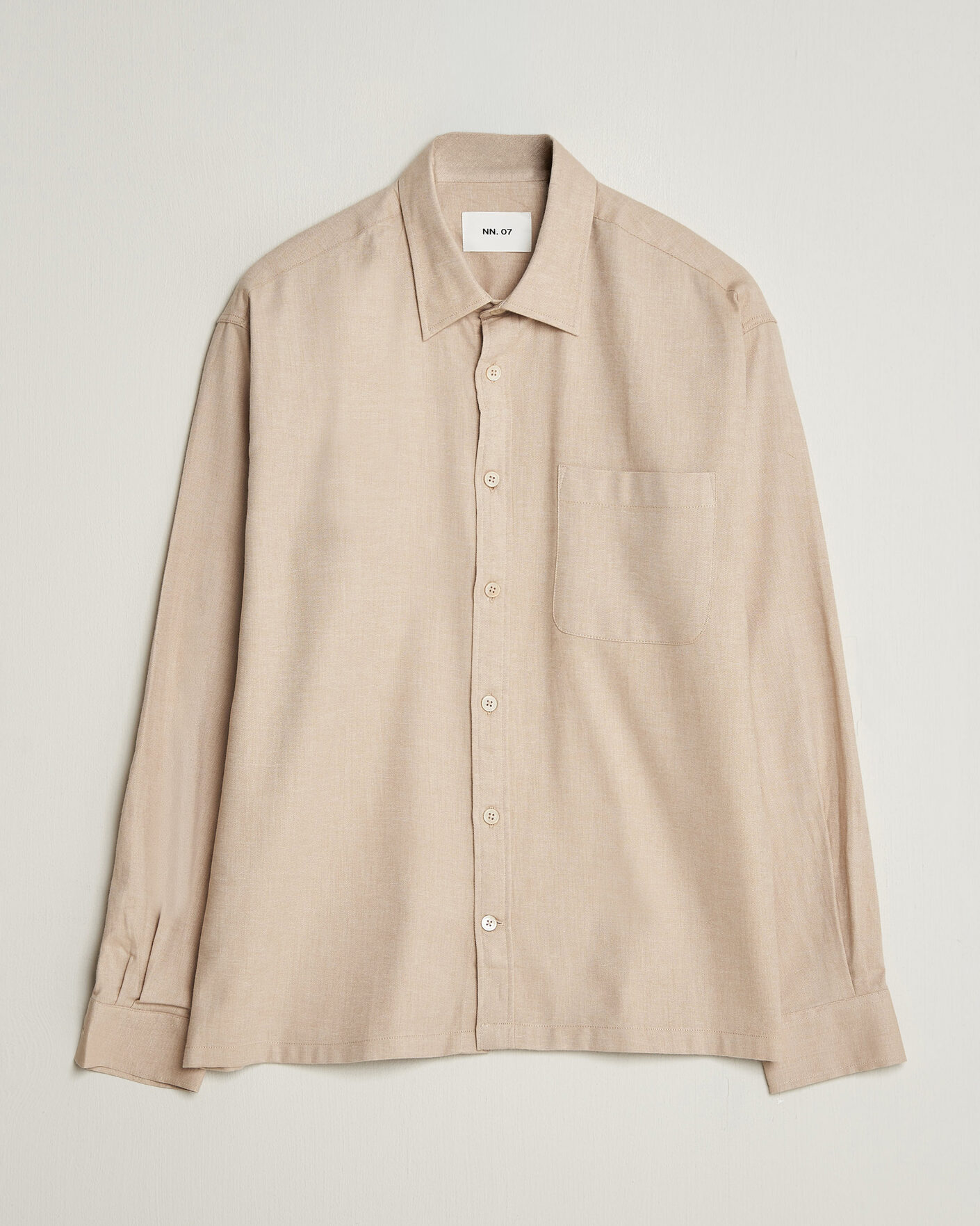 Heren | Overhemden | NN07 | Deon Brushed Light Flannel Shirt Desert Khaki
