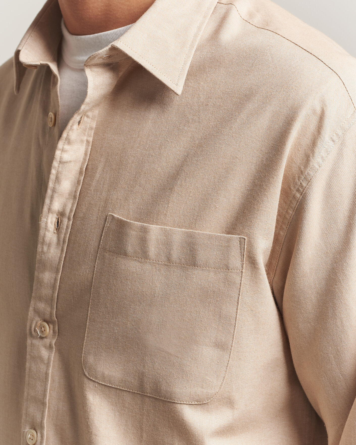 Heren | Overhemden | NN07 | Deon Brushed Light Flannel Shirt Desert Khaki