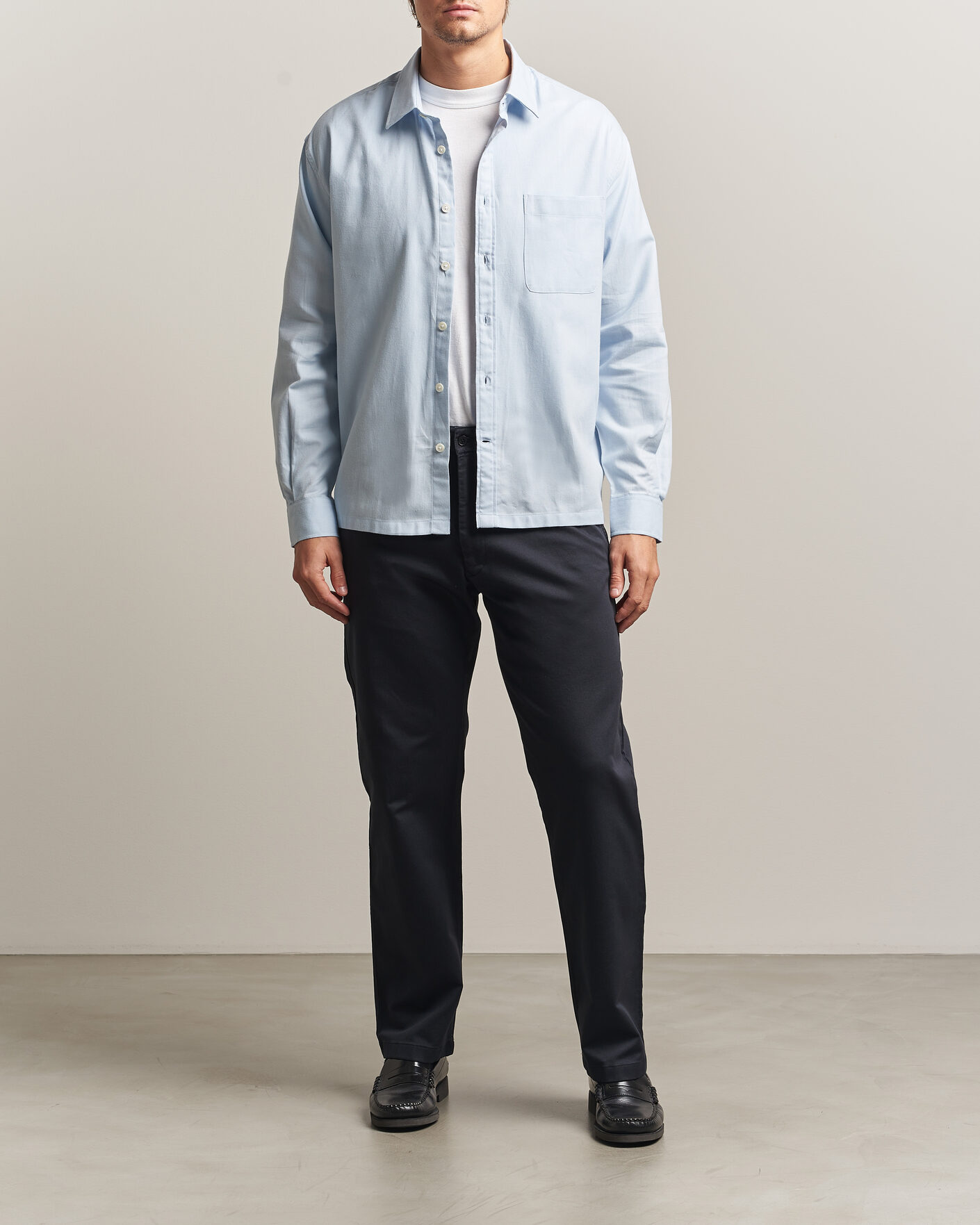 Heren | Overhemden | NN07 | Deon Brushed Light Flannel Shirt Sky Mist