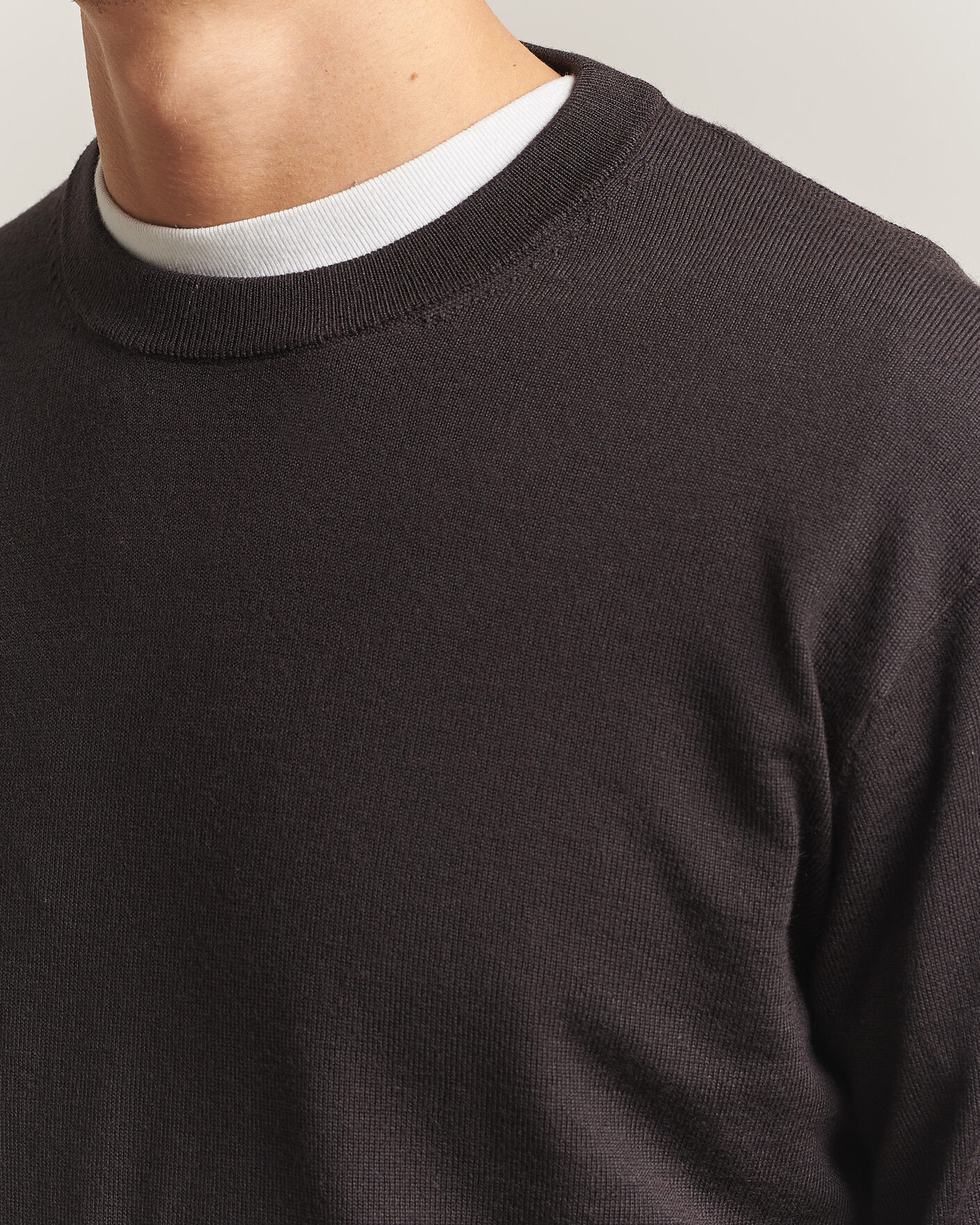 Heren | Truien | NN07 | Nate Wool Knitted Crew Neck Deep Truffle