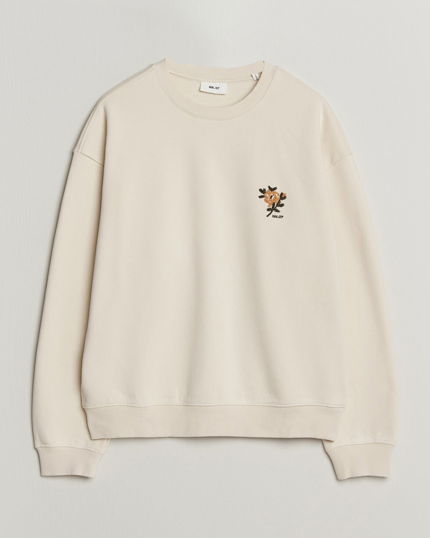Heren | Truien | NN07 | David Embroidered Sweatshirt Ivory