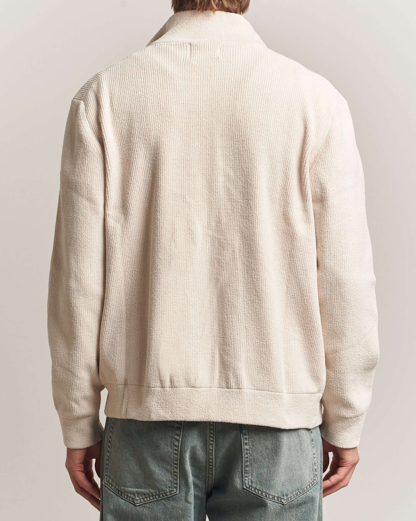 Heren | Truien | NN07 | Danny Rib Knitted Full Zip Ivory