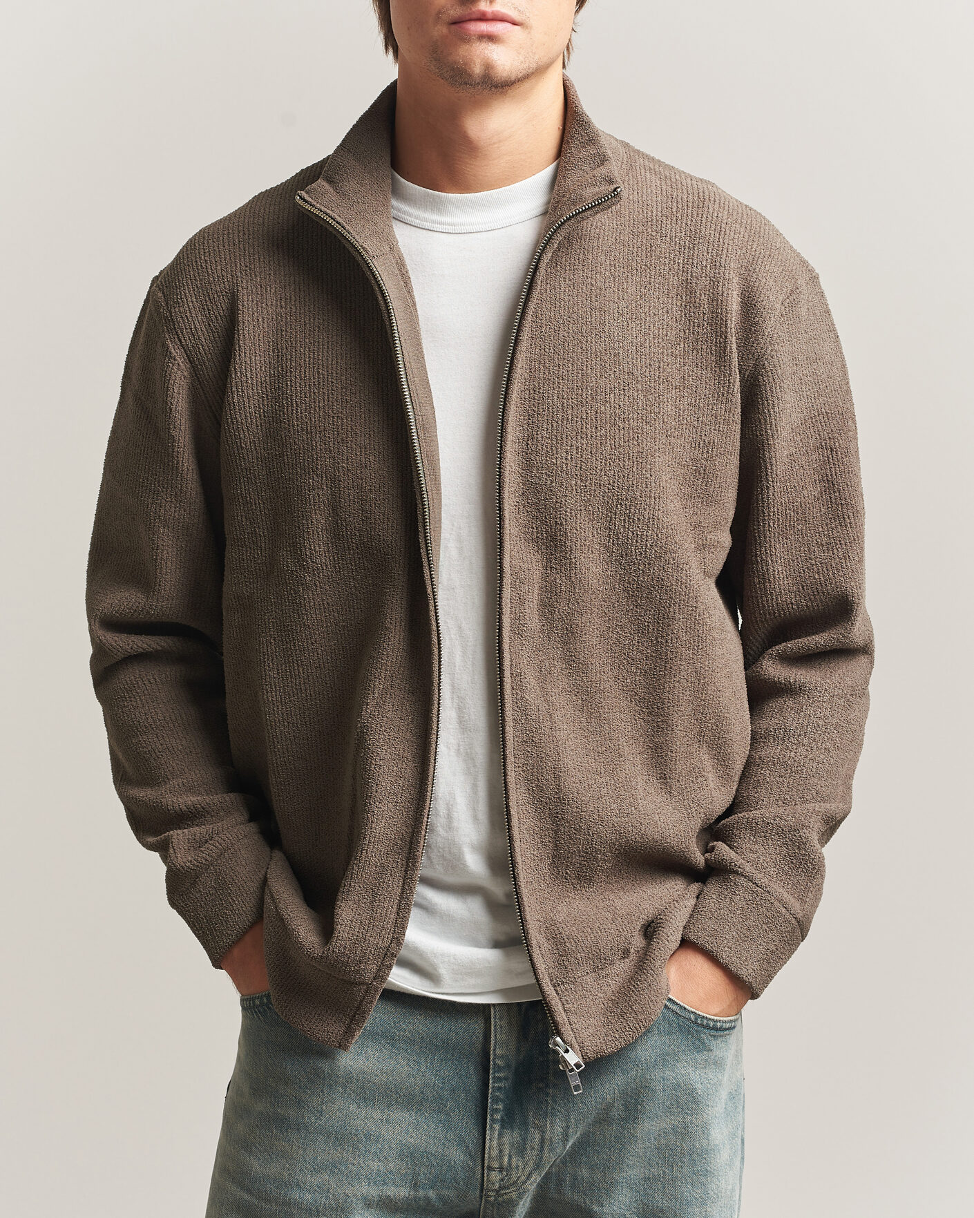 Homme | Pulls Et Tricots | NN07 | Danny Rib Knitted Full Zip Mable Husk