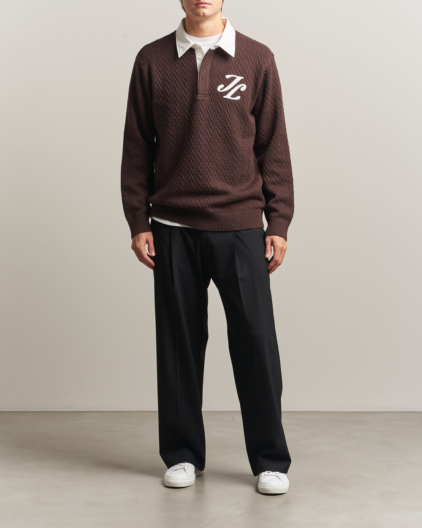 Homme | Pulls Et Tricots | J.Lindeberg | Johnny Knitted Rugby Seal Brown