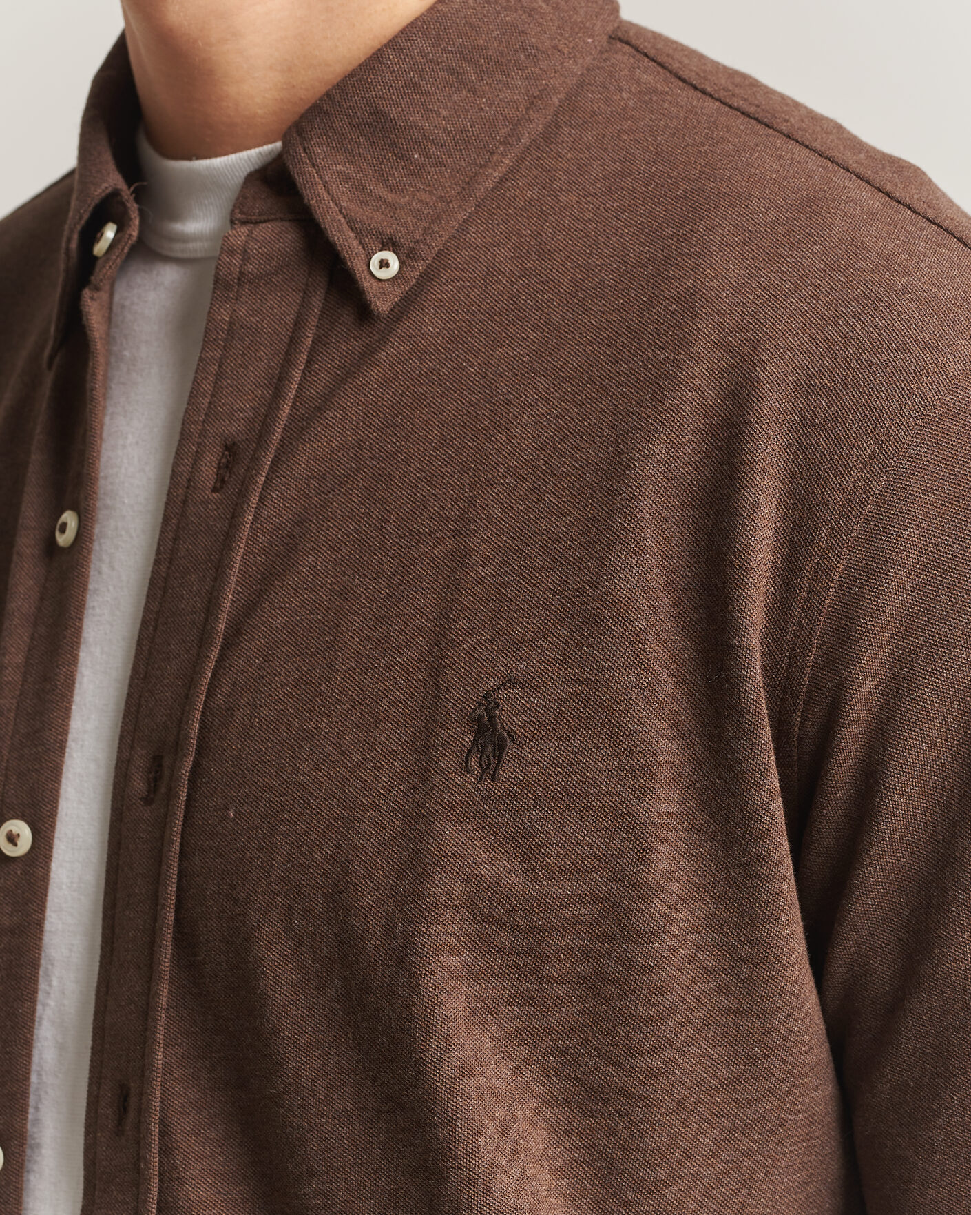 Homme | Polos | Polo Ralph Lauren | Featherweight Mesh Shirt Nutmeg Brown Heather