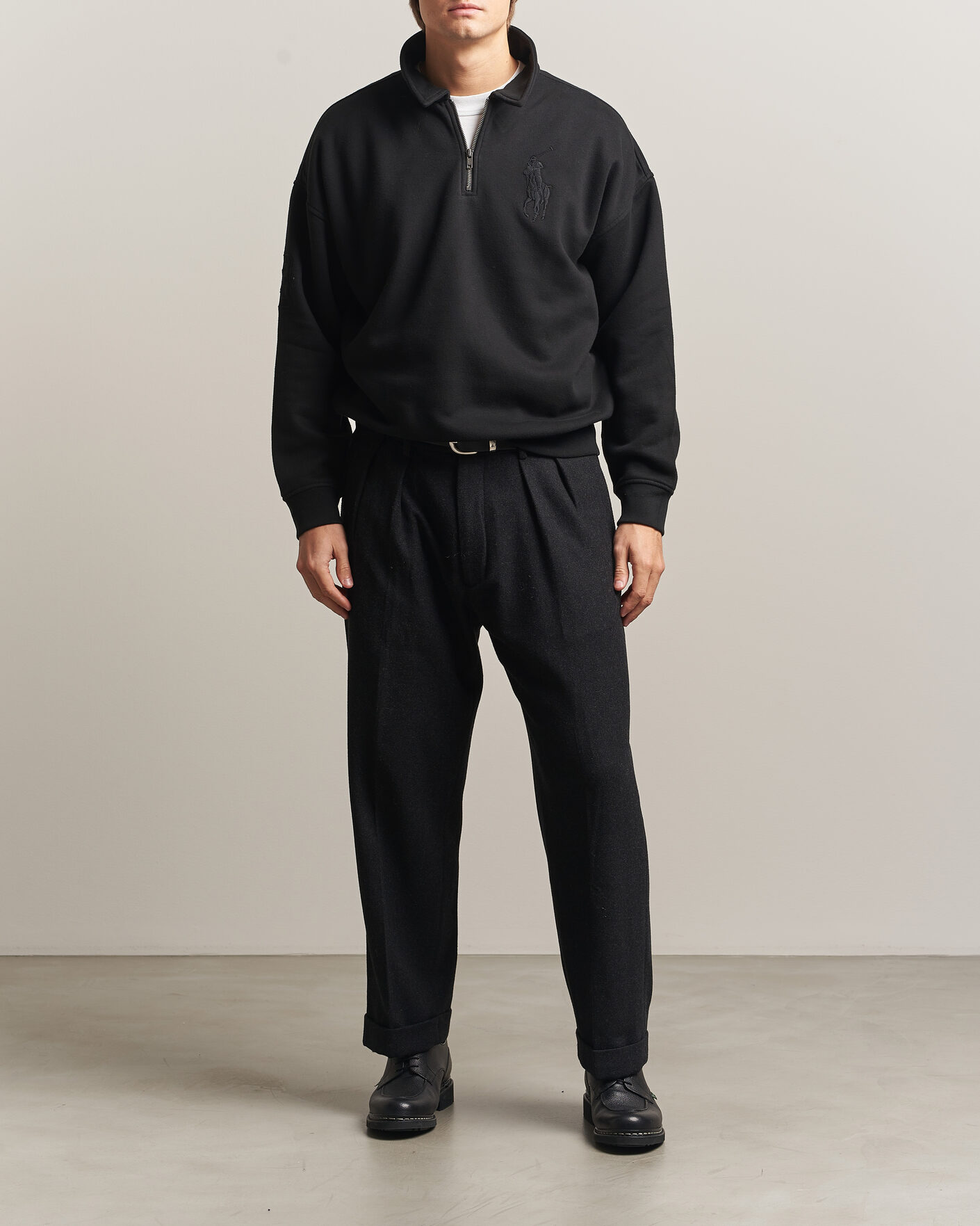 Heren | Truien | Polo Ralph Lauren | Heavy Weight Half Zip Fleece Polo Black