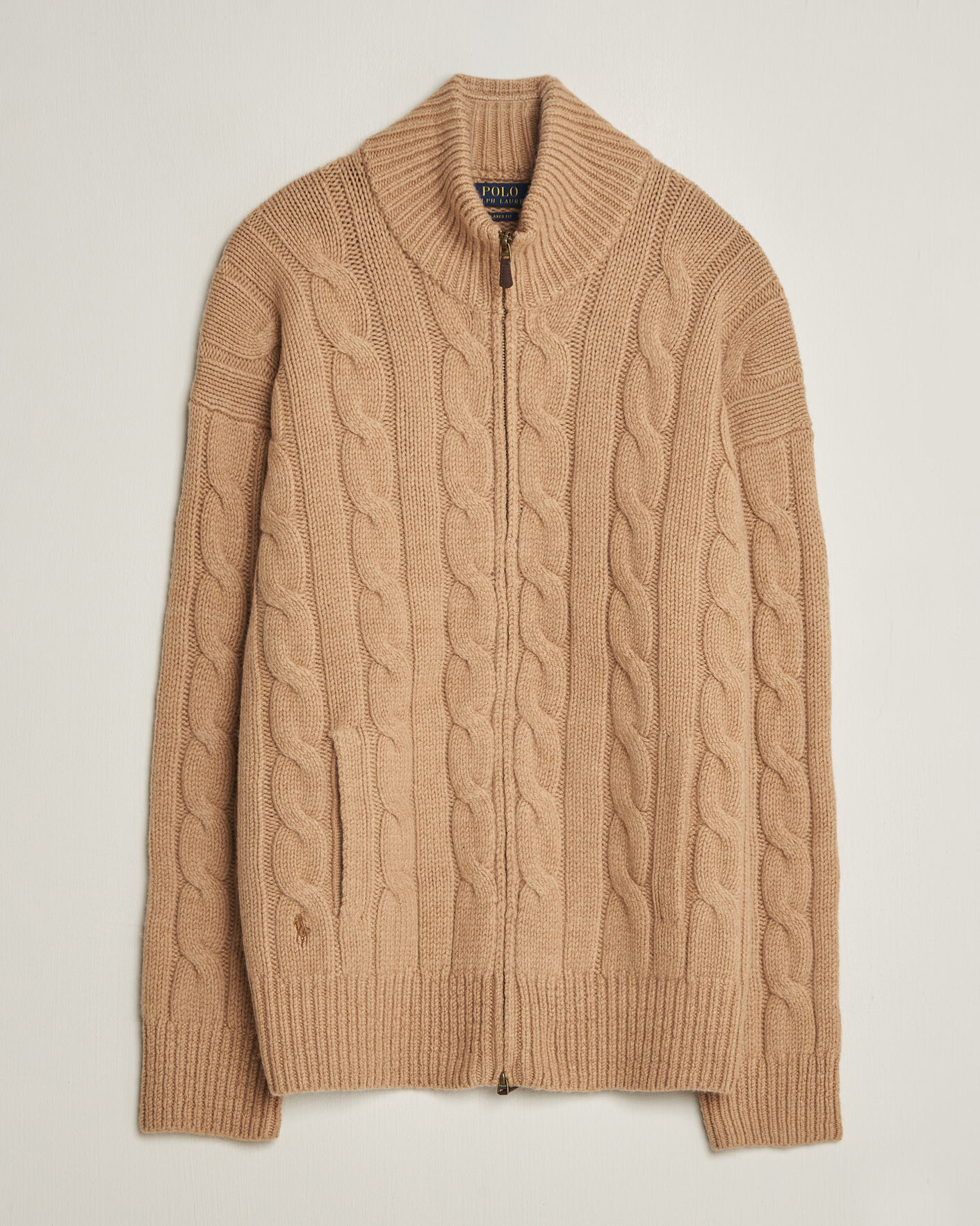 Homme | Pulls Et Tricots | Polo Ralph Lauren | Wool/Alpaca Cable Full-Zip Camel Melange