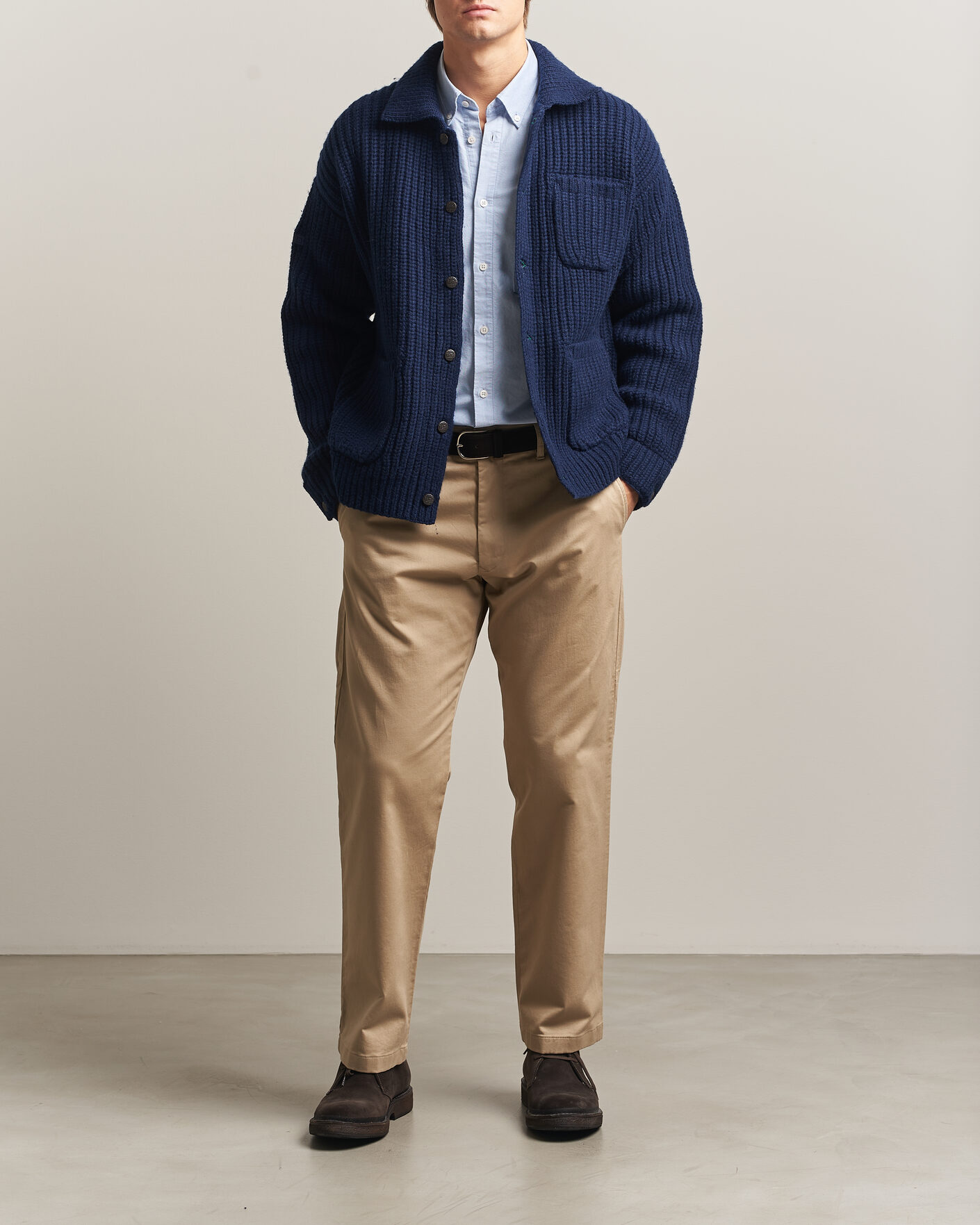 Homme | Pulls Et Tricots | Polo Ralph Lauren | Wool Blend Button Cardigan Blue Stonecrop