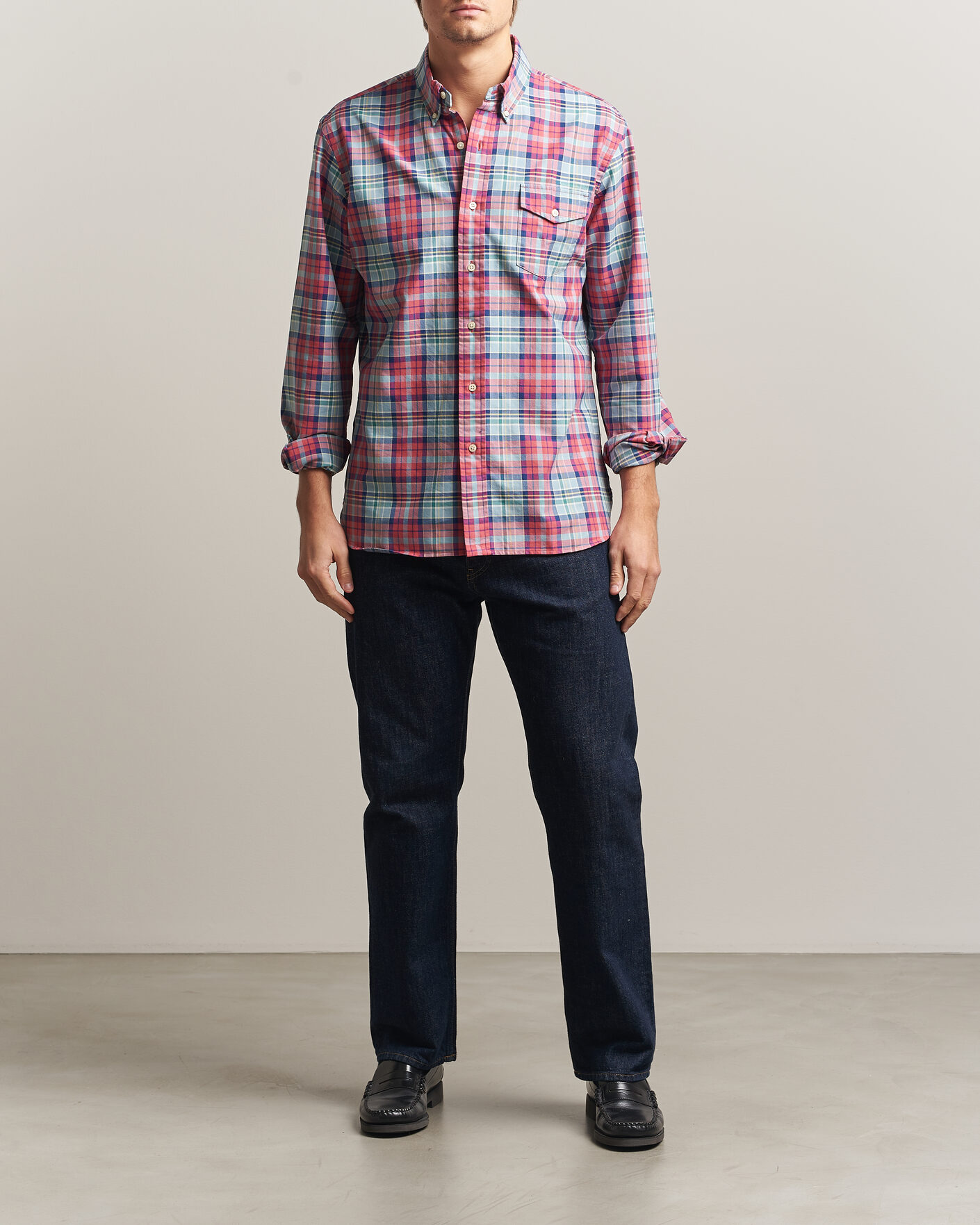 Heren | Overhemden | Polo Ralph Lauren | Classic Fit Checked Oxford Sport Shirt Red Dusty Blue