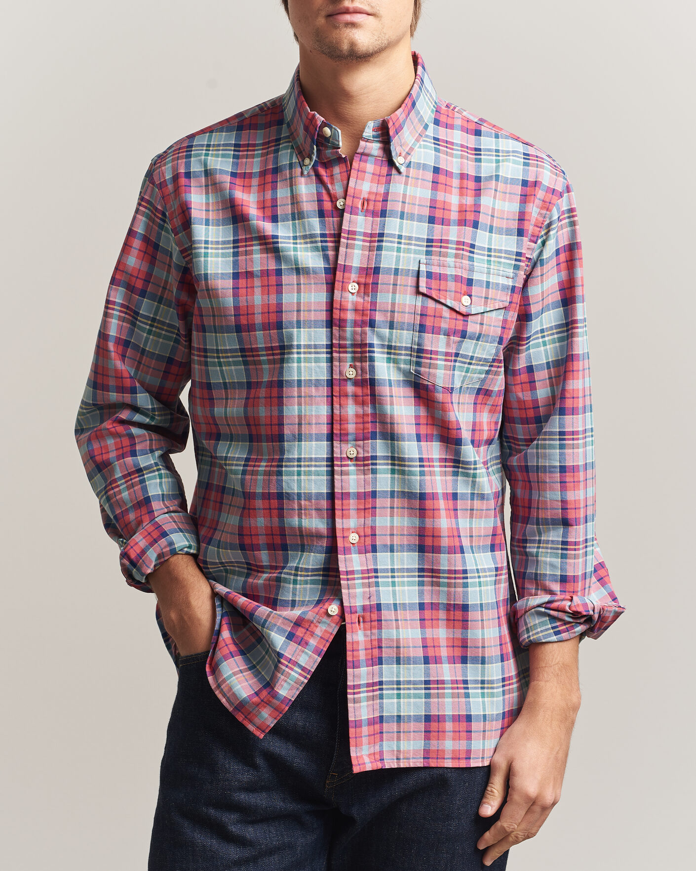 Heren | Overhemden | Polo Ralph Lauren | Classic Fit Checked Oxford Sport Shirt Red Dusty Blue