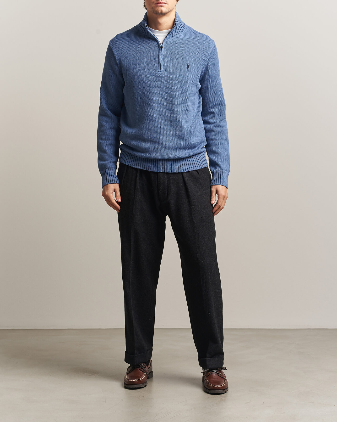Heren | Truien | Polo Ralph Lauren | Cotton Half Zip Carson Blue