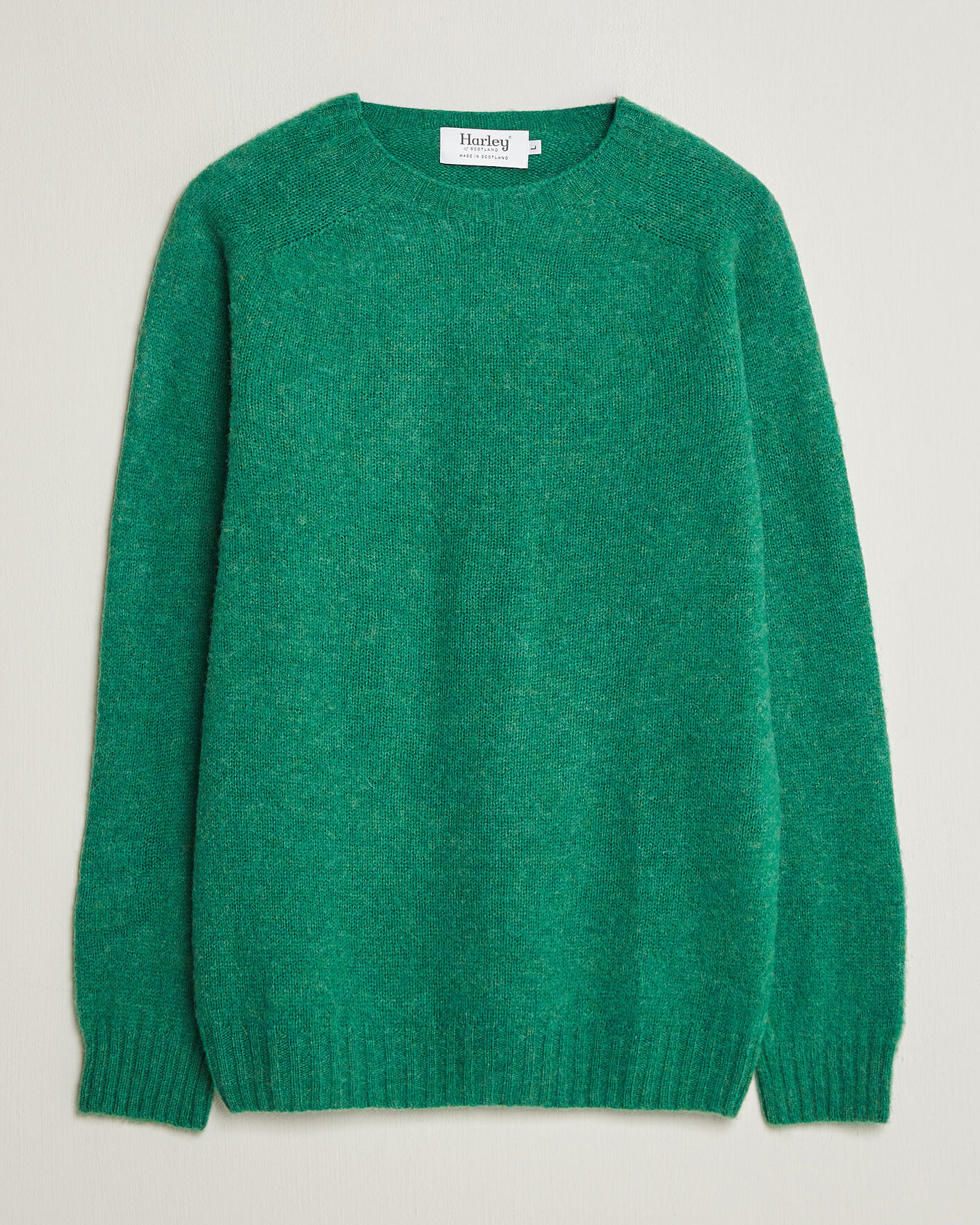 Homme | Pulls Et Tricots | Harley Of Scotland | Brushed Supersoft Lambswool Crewneck Evergreen