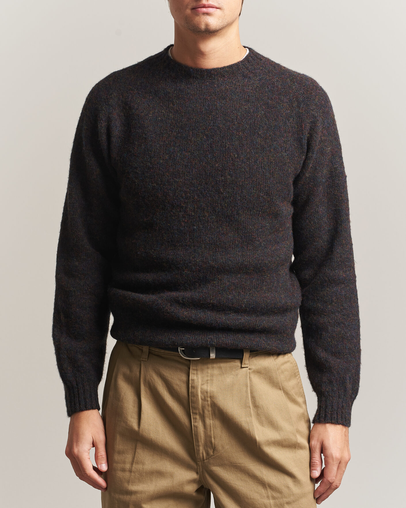 Homme | Pulls Et Tricots | Harley Of Scotland | Brushed Supersoft Lambswool Crewneck Volcano