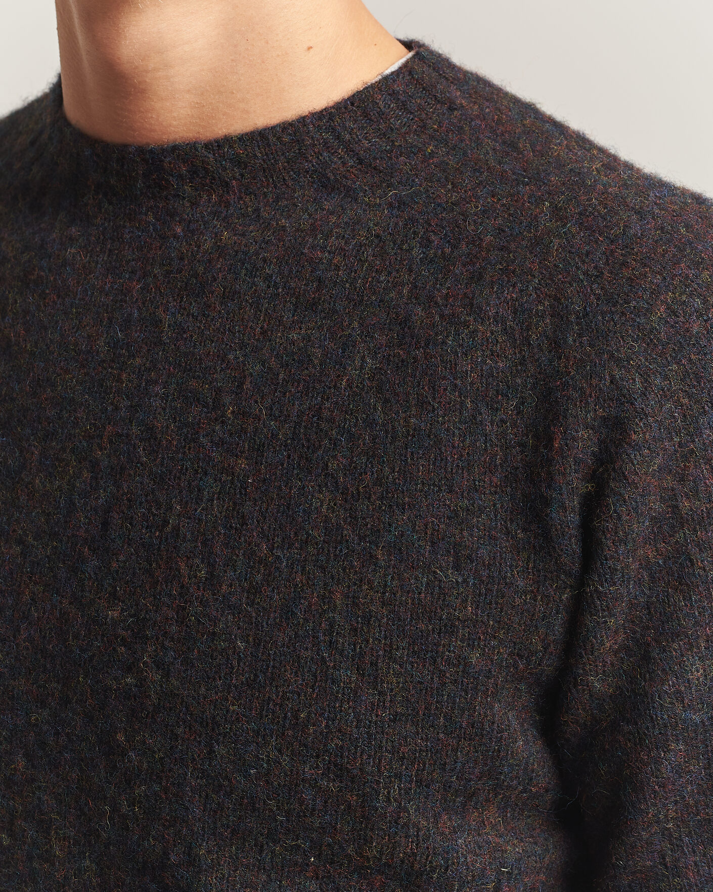 Homme | Pulls Et Tricots | Harley Of Scotland | Brushed Supersoft Lambswool Crewneck Volcano