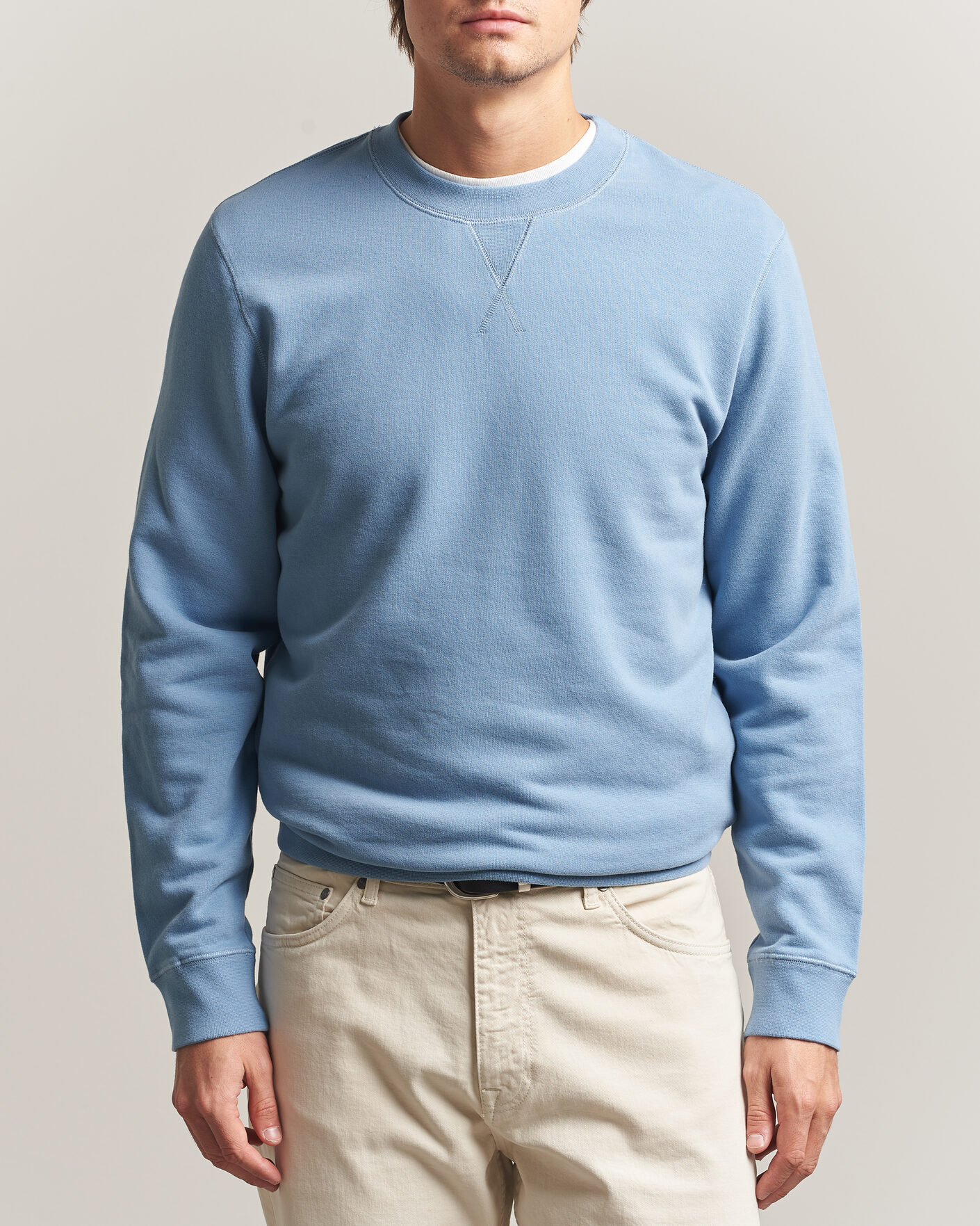 Heren | Truien | Sunspel | Loopback Sweatshirt Studio Blue