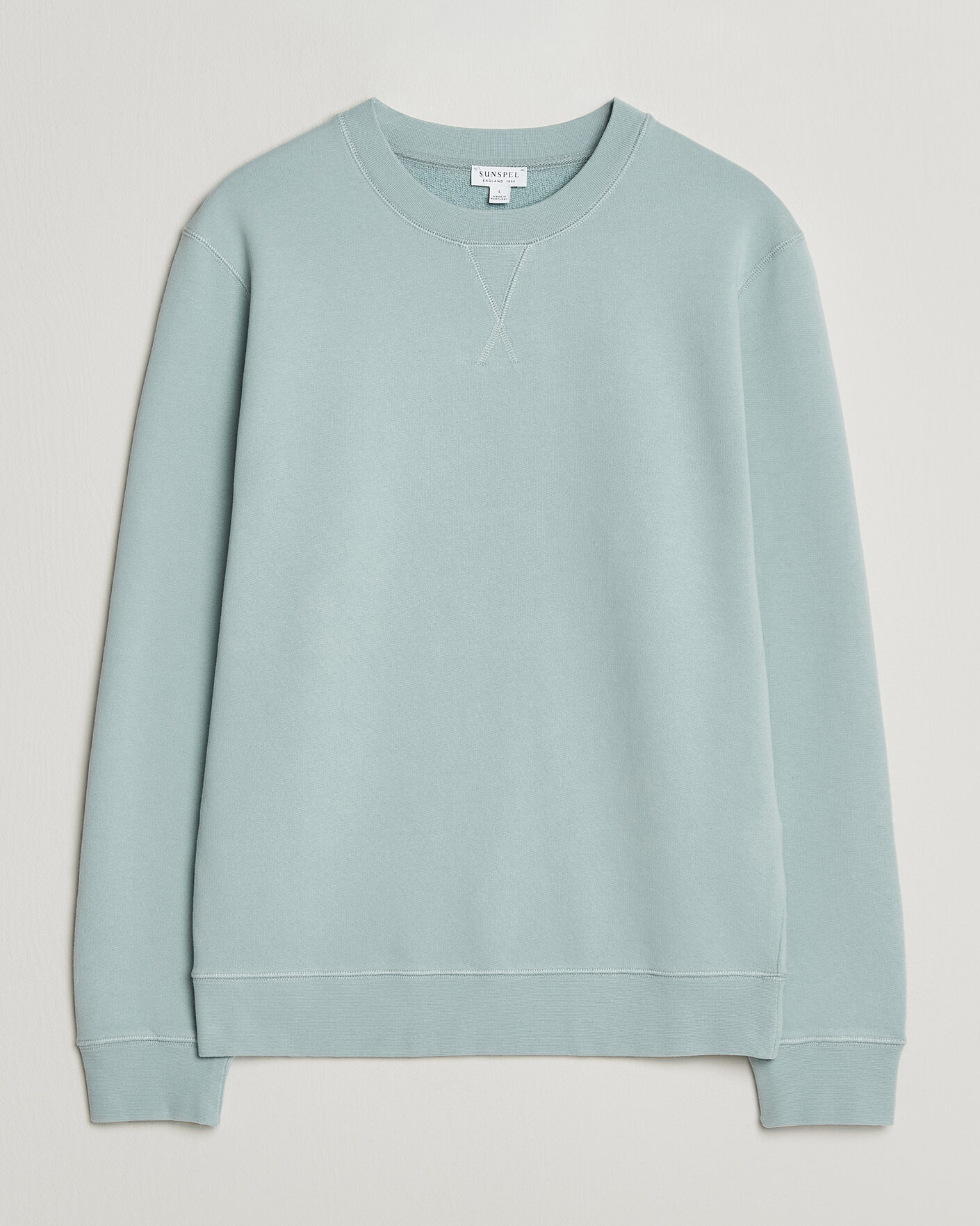 Heren | Truien | Sunspel | Loopback Sweatshirt Light Green