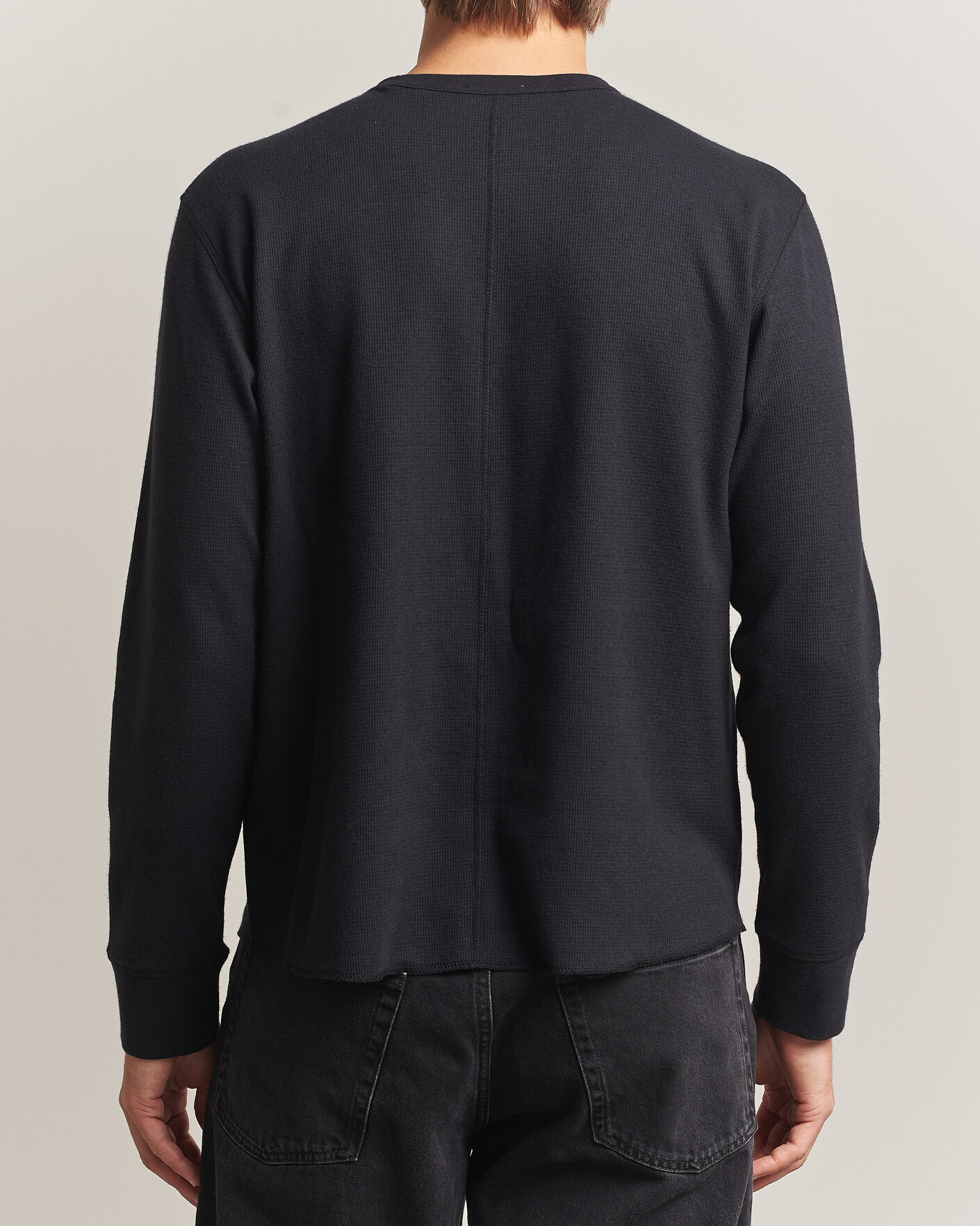 Homme | T-shirts | Sunflower | Wool Waffle Long Sleeve T-Shirt Black