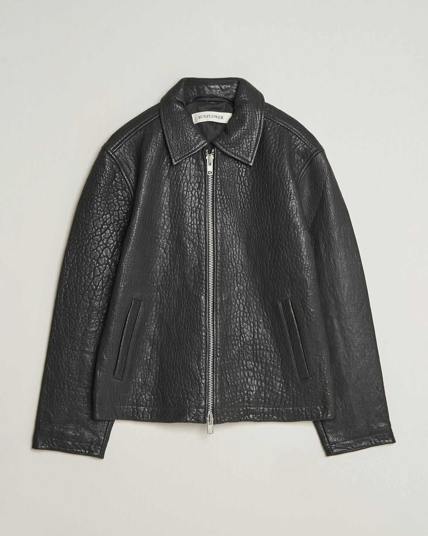 Heren | Jassen | Sunflower | Short Leather Jacket Black