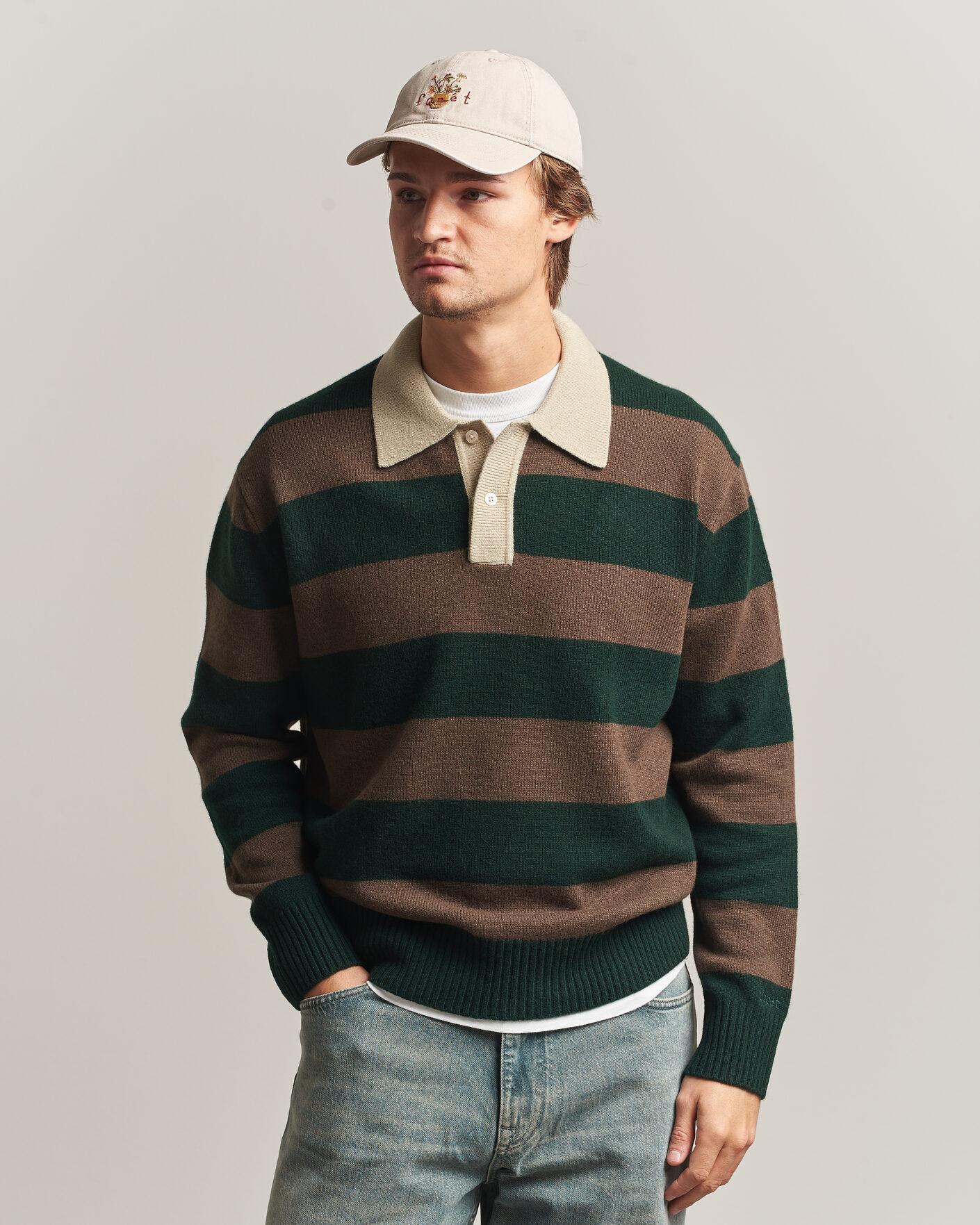 Heren | Hoeden en petten | Forét | Vase Washed Cap Khaki