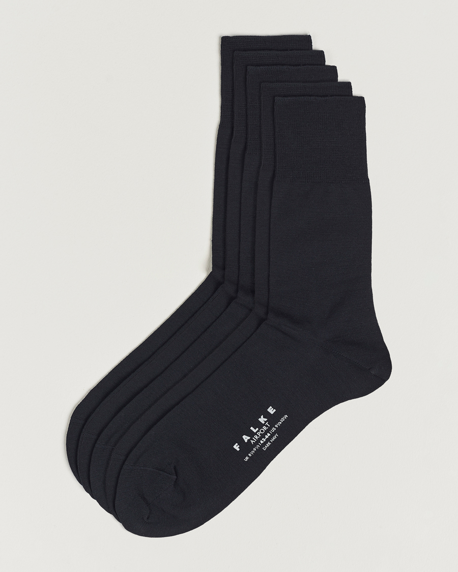Homme | Sous-Vêtements Et Chaussettes | Falke | 5-Pack Airport Socks Dark Navy