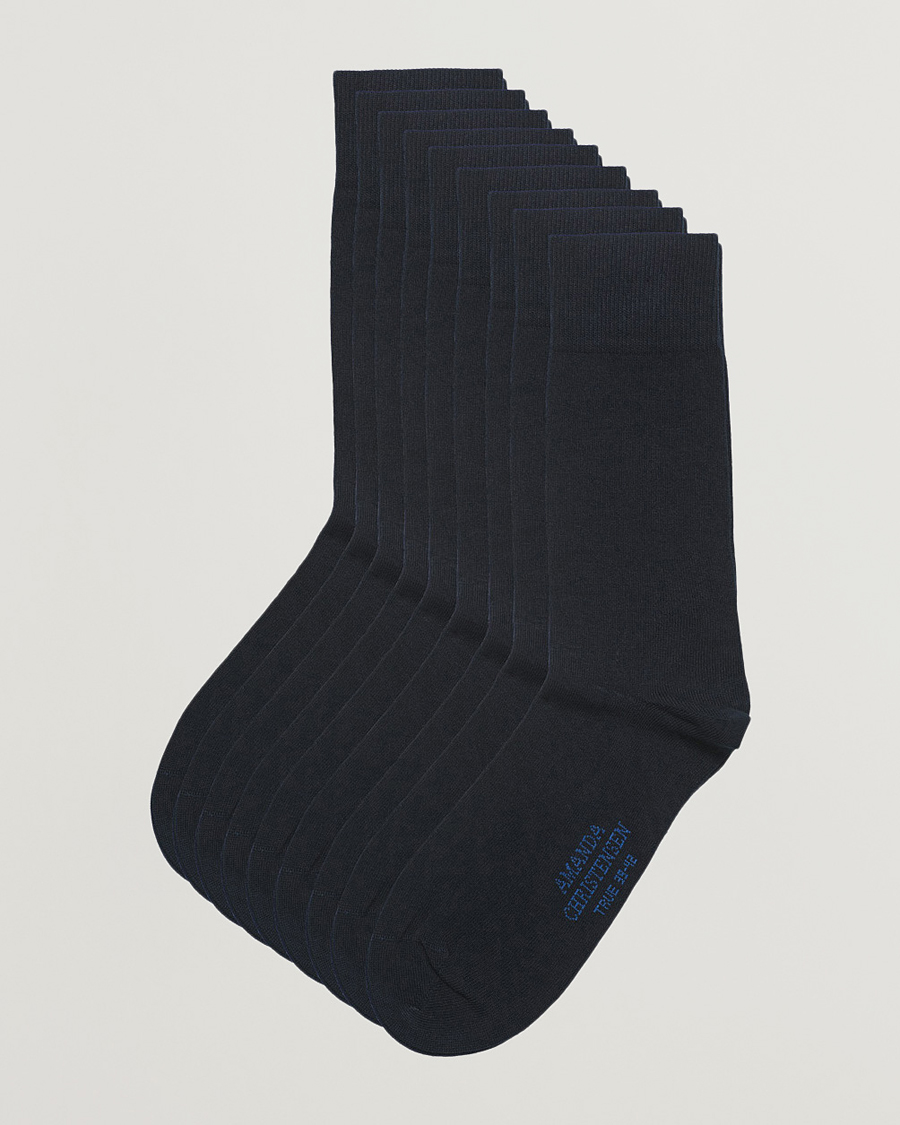 Homme | Sous-Vêtements Et Chaussettes | Amanda Christensen | 9-Pack True Cotton Socks Dark Navy