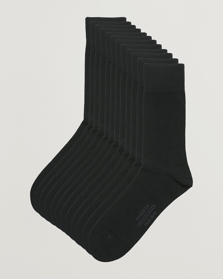 Heren | Ondergoed | Amanda Christensen | 12-Pack True Cotton Socks Black
