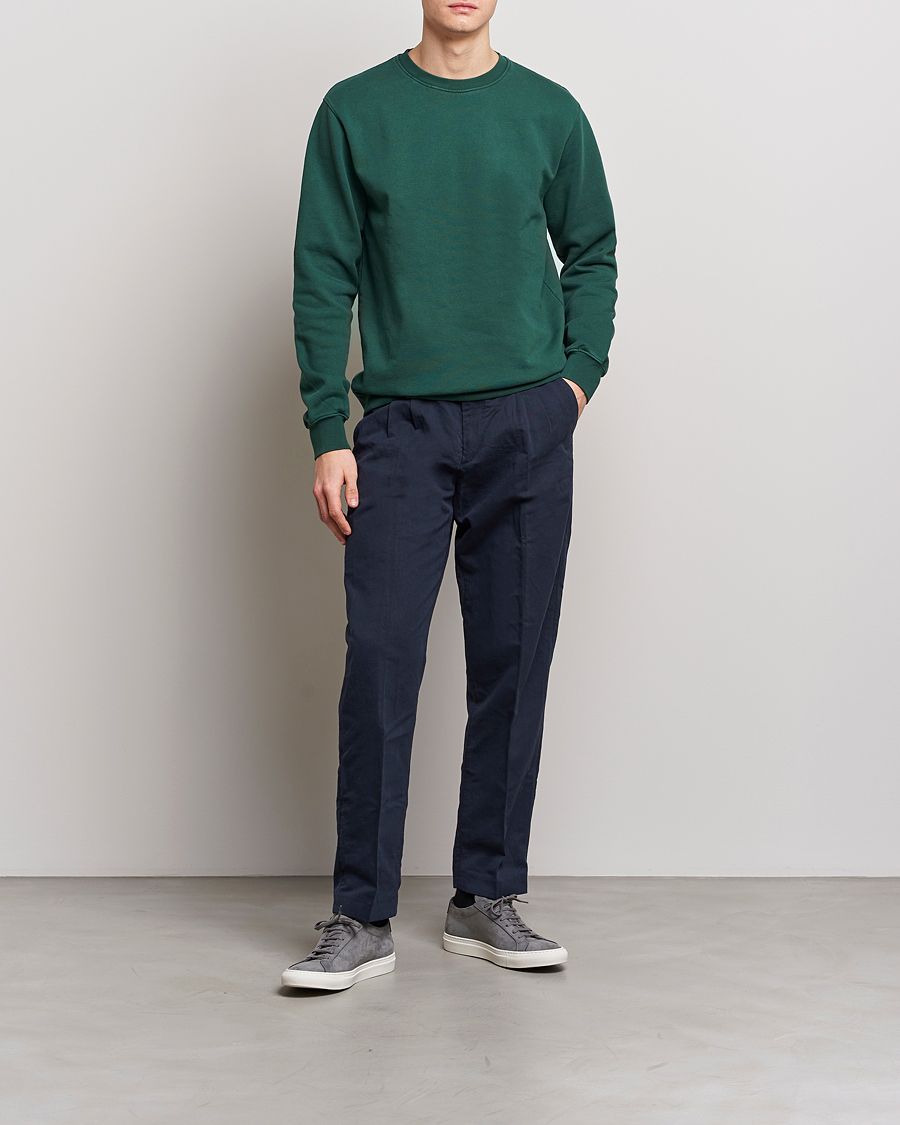 Heren | Truien | Colorful Standard | 2-Pack Classic Organic Crew Neck Sweat Navy Blue/Emerald Green