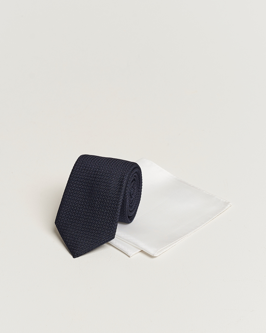 Homme | Cravates | Amanda Christensen | Set Tie Navy & Handkercheif White