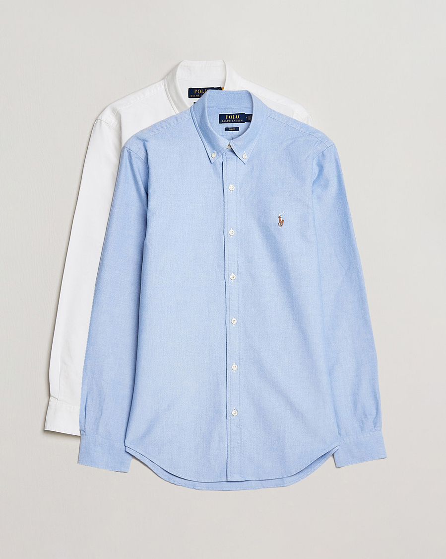 Heren | Overhemden | Polo Ralph Lauren | 2-Pack Slim Fit Shirt Oxford White/Blue