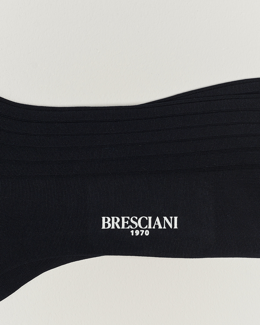 Heren | Ondergoed | Bresciani | 3-pack Cotton Ribbed Short Socks Navy