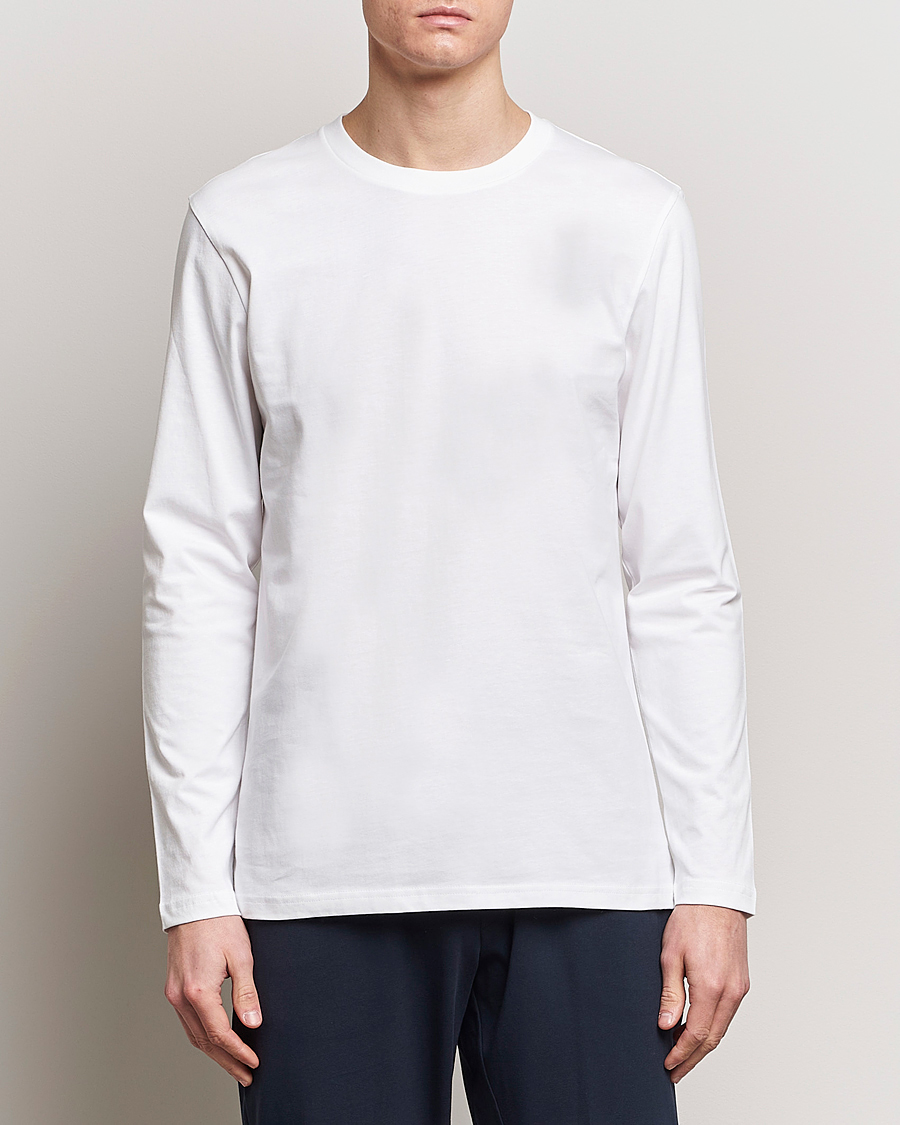 Homme | T-shirts | Bread & Boxers | 2-pack Long Sleeve T-Shirts White/Black