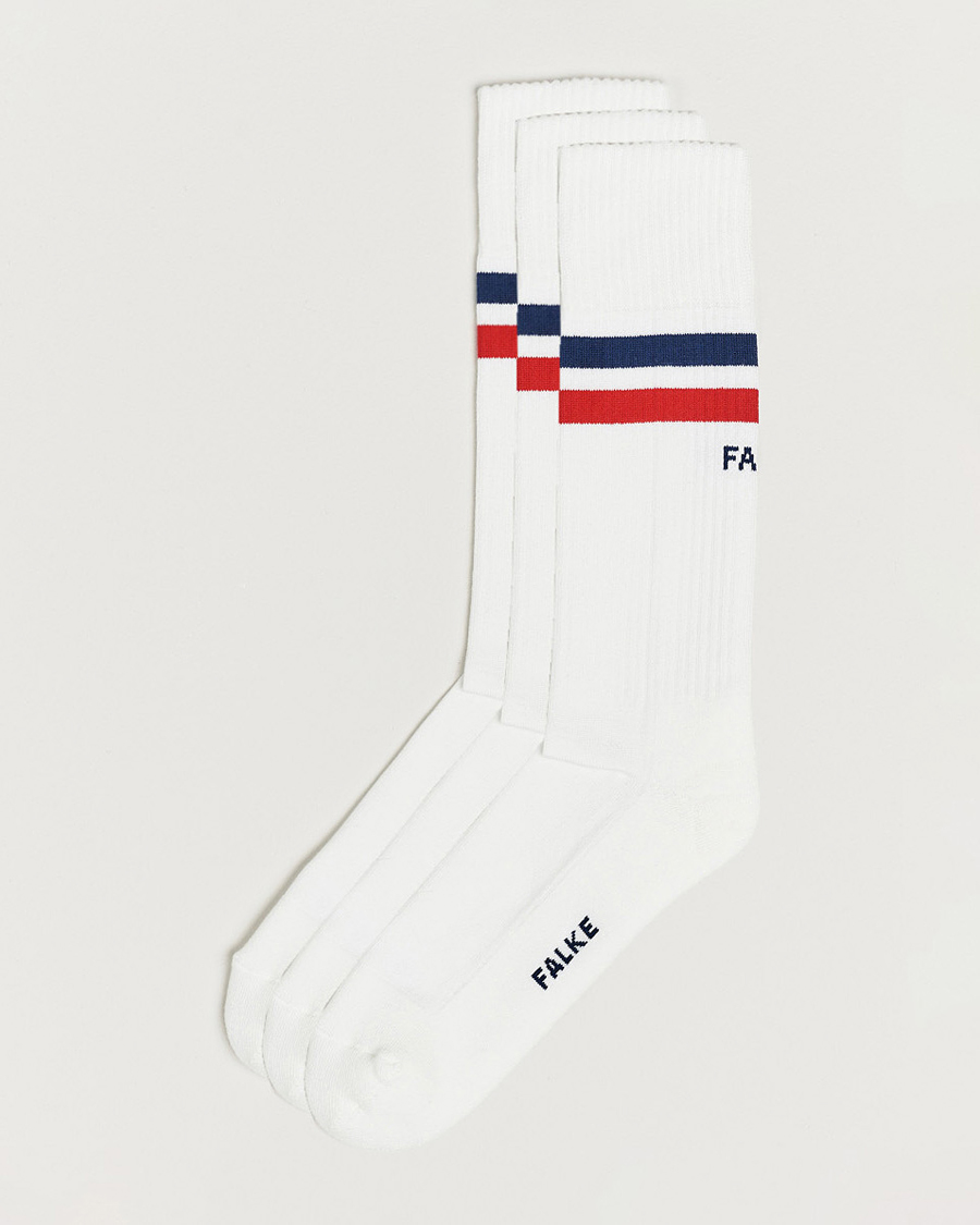 Heren | Ondergoed | Falke | 3-pack Dynamic Tennis Socks White/Blue/Red