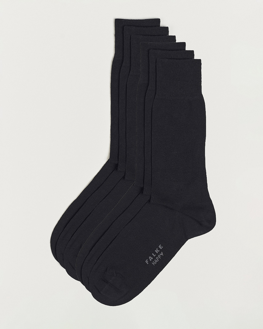 Heren | Ondergoed | Falke | 6-pack Happy Cotton Socks Black