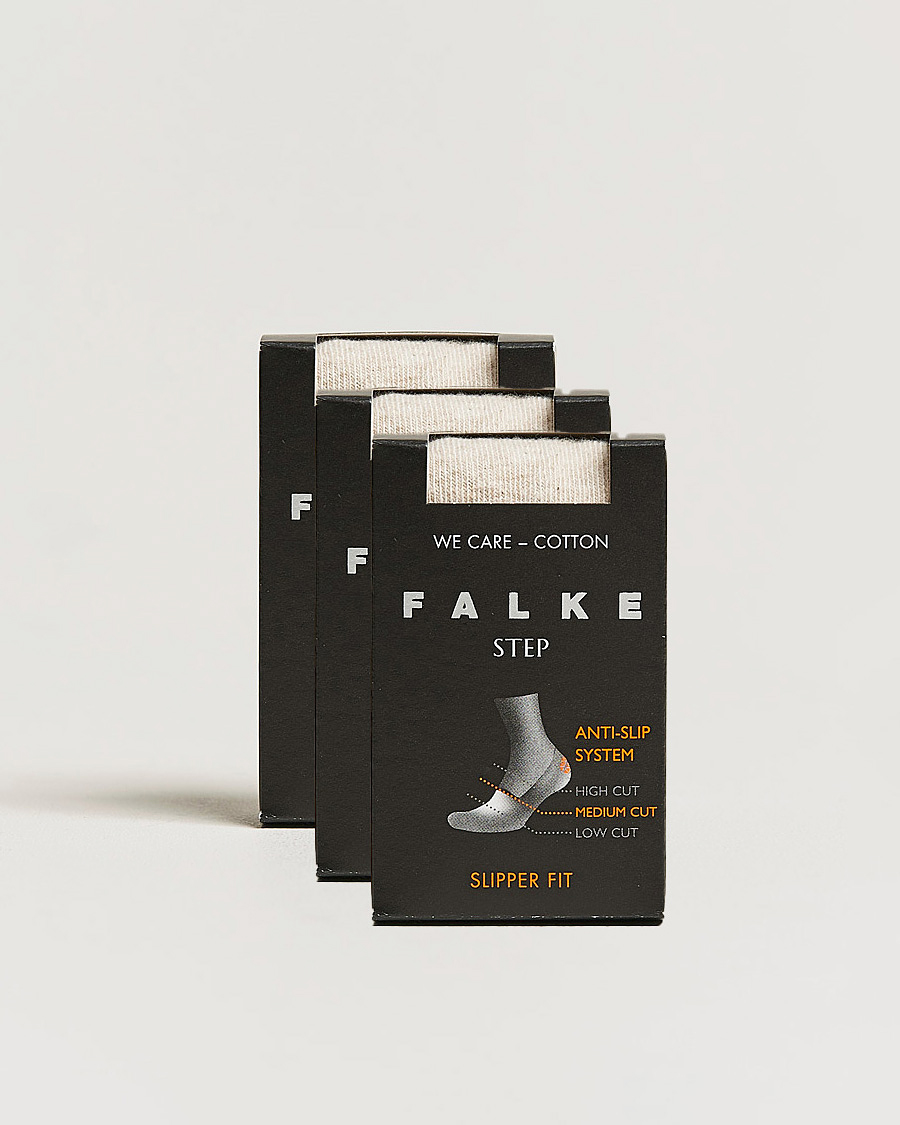 Heren | Ondergoed | Falke | 3-pack Step In Box Loafer Socks Nature