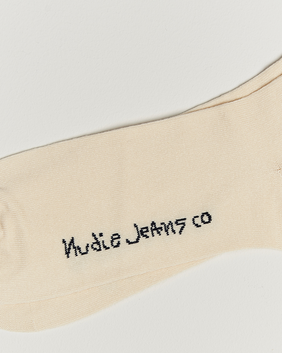 Heren | Ondergoed | Nudie Jeans | 3-pack Amundsson Tennis Socks Off White/Navy