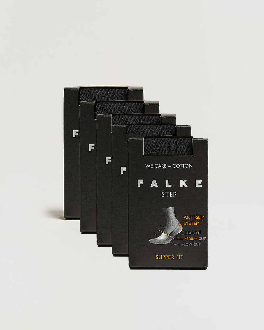Heren | Ondergoed | Falke | 5-pack Step In Box Loafer Socks Black