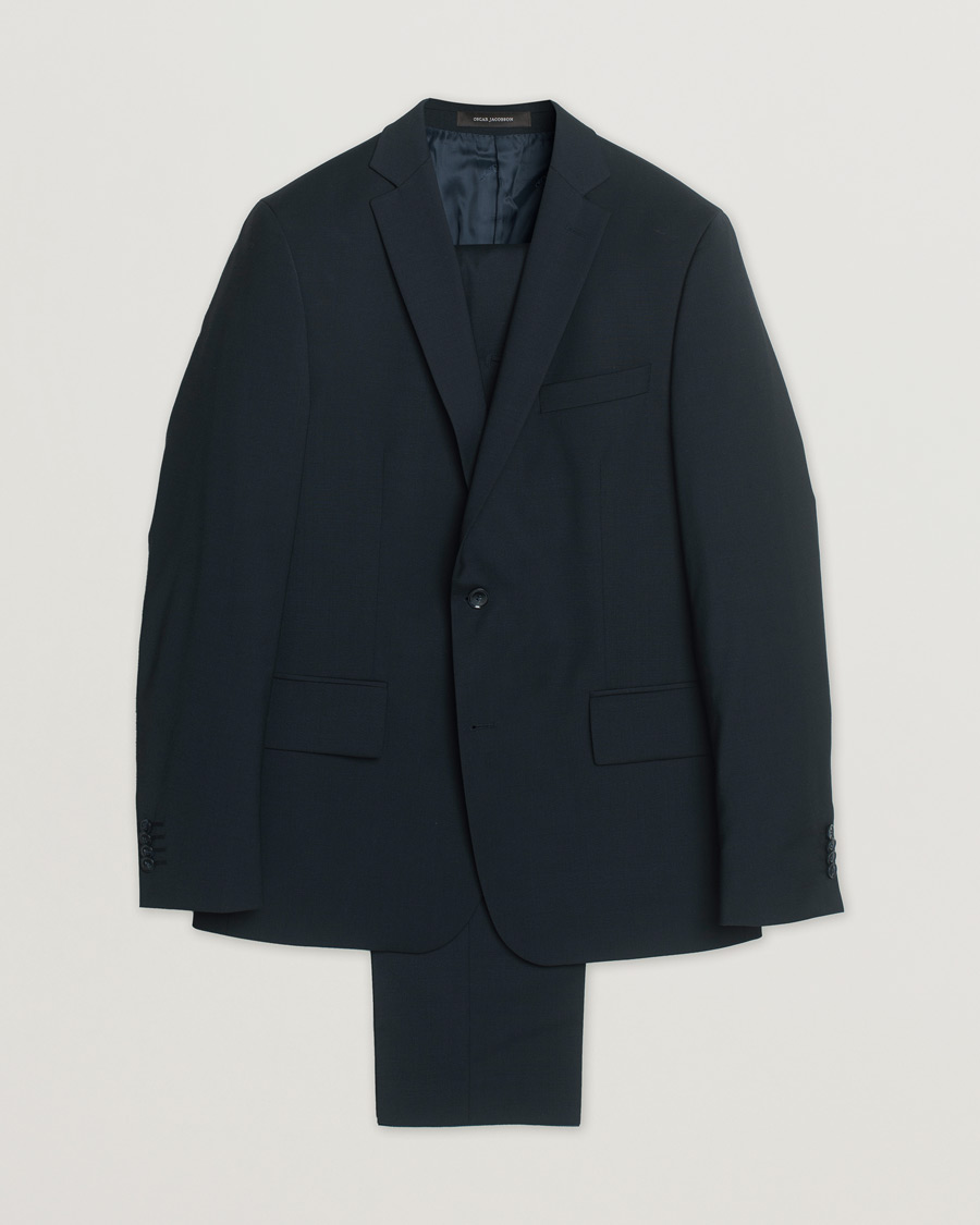 Heren | Oscar Jacobson Floyd/Dave Wool Suit Navy 52 | Pre-owned | Oscar Jacobson Floyd/Dave Wool Suit Navy 52