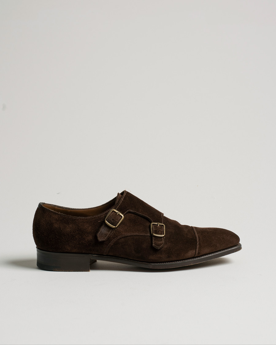 Homme | Edward Green Westminster Double Monk Mink Suede | Pre-owned | Edward Green Westminster Double Monk Mink Suede