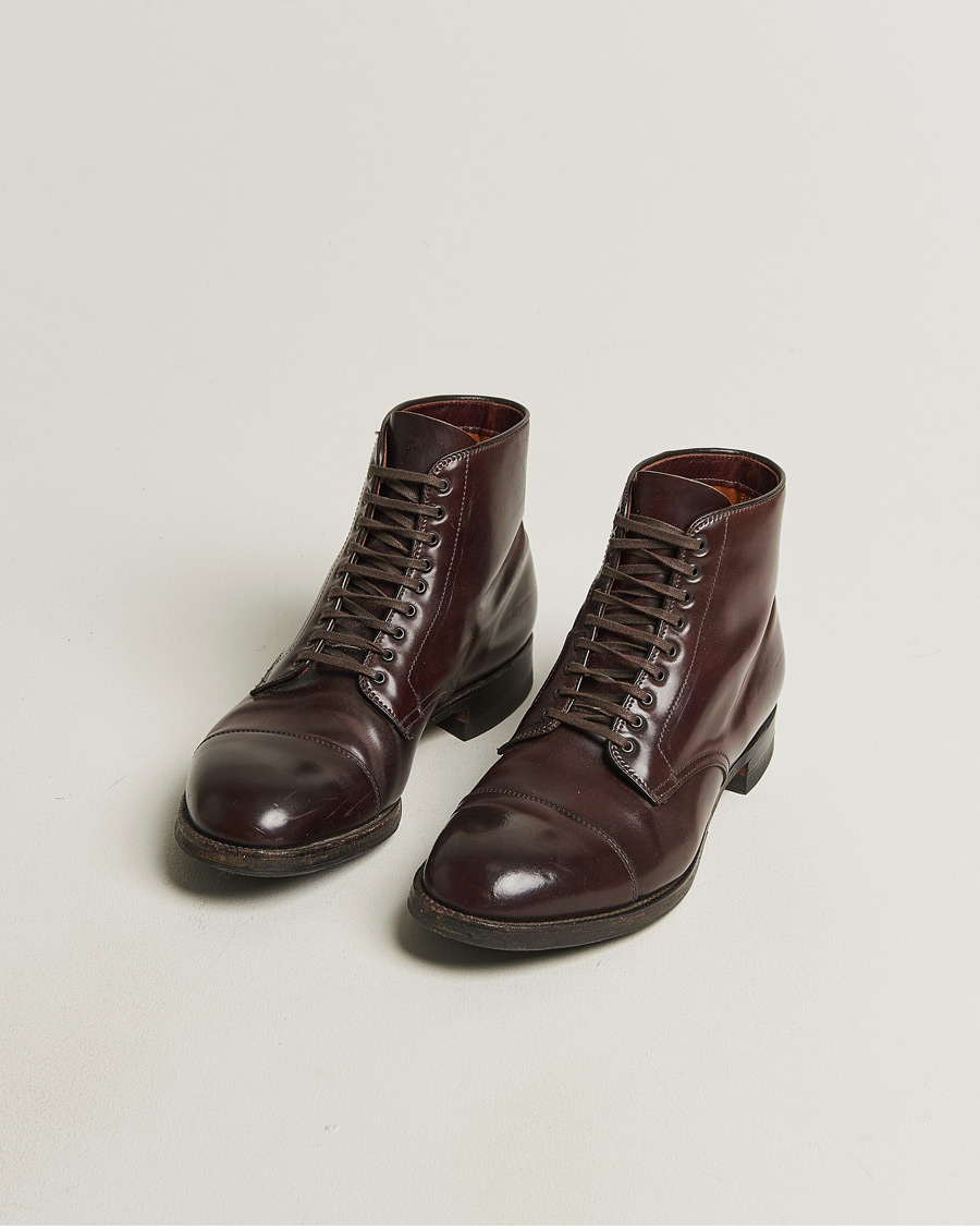 Heren | Pre-owned Goodyear genaaide schoenen | Pre-owned | Alden 41853 Cap Toe Boot Burgundy Shell Cordovan US10 - EU44