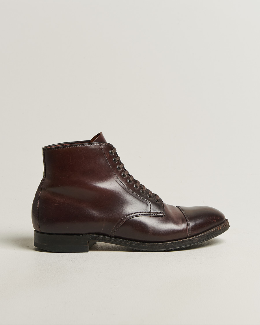 Heren | Pre-owned Goodyear genaaide schoenen | Pre-owned | Alden 41853 Cap Toe Boot Burgundy Shell Cordovan US10 - EU44