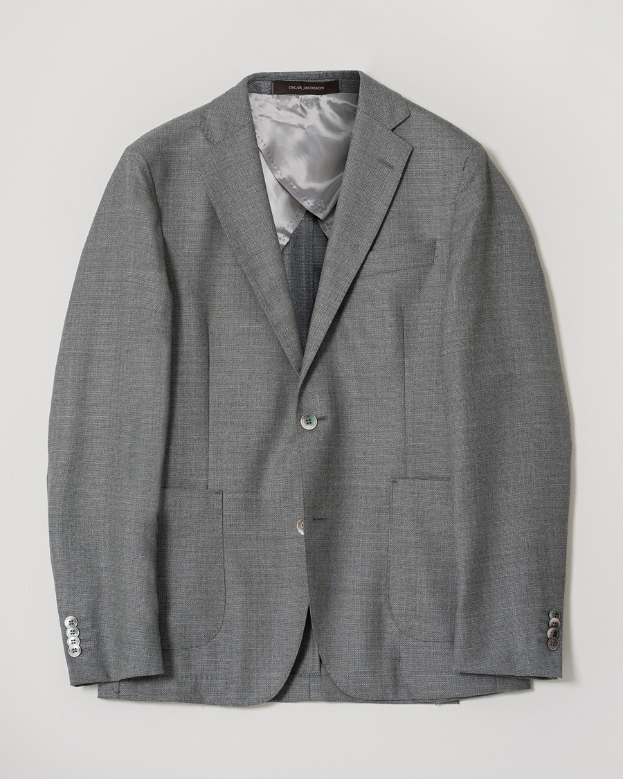 Homme | Oscar Jacobson Einar Patch Pocket Blazer Grey 48 | Pre-owned | Oscar Jacobson Einar Patch Pocket Blazer Grey 48