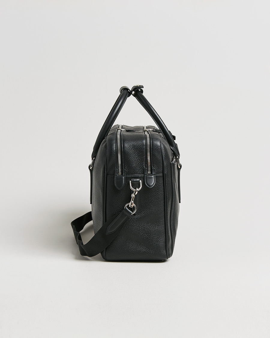 Homme | Smythson Burlington 24 Hour Bag Black Deerskin | Pre-owned | Smythson Burlington 24 Hour Bag Black Deerskin