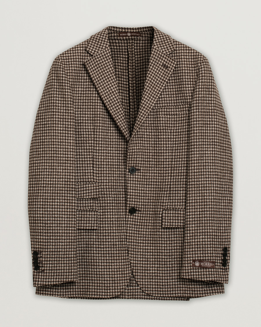 Heren | Morris Heritage Keith Dogtooth Blazer Brown 50 | Pre-owned | Morris Heritage Keith Dogtooth Blazer Brown 50