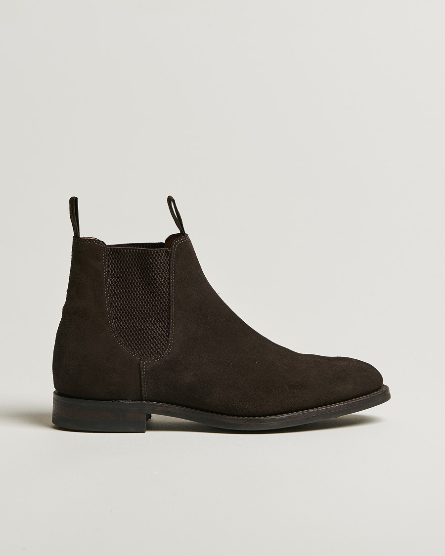 Homme | Loake 1880 Chatsworth Chelsea Boot Dark Brown Suede | Pre-owned | Loake 1880 Chatsworth Chelsea Boot Dark Brown Suede