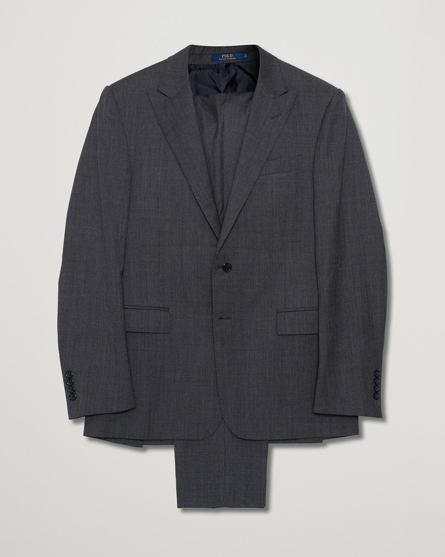 Homme | Costumes | Pre-owned | Polo Ralph Lauren Clothing Connery Peak Lapel Wool Suit Grey
