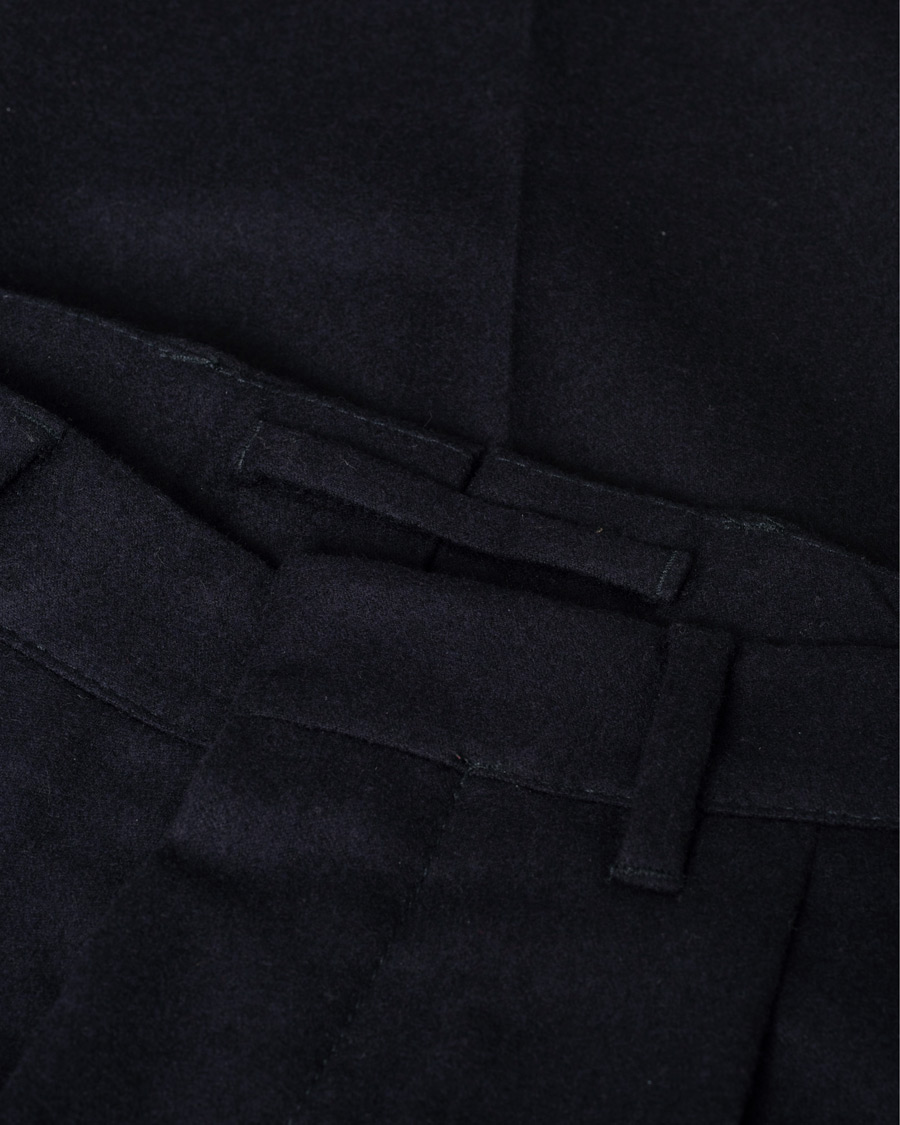 Homme | The Gigi Tonga Stretch Flannel Pleated Trousers Navy 48 | Pre-owned | The Gigi Tonga Stretch Flannel Pleated Trousers Navy 48